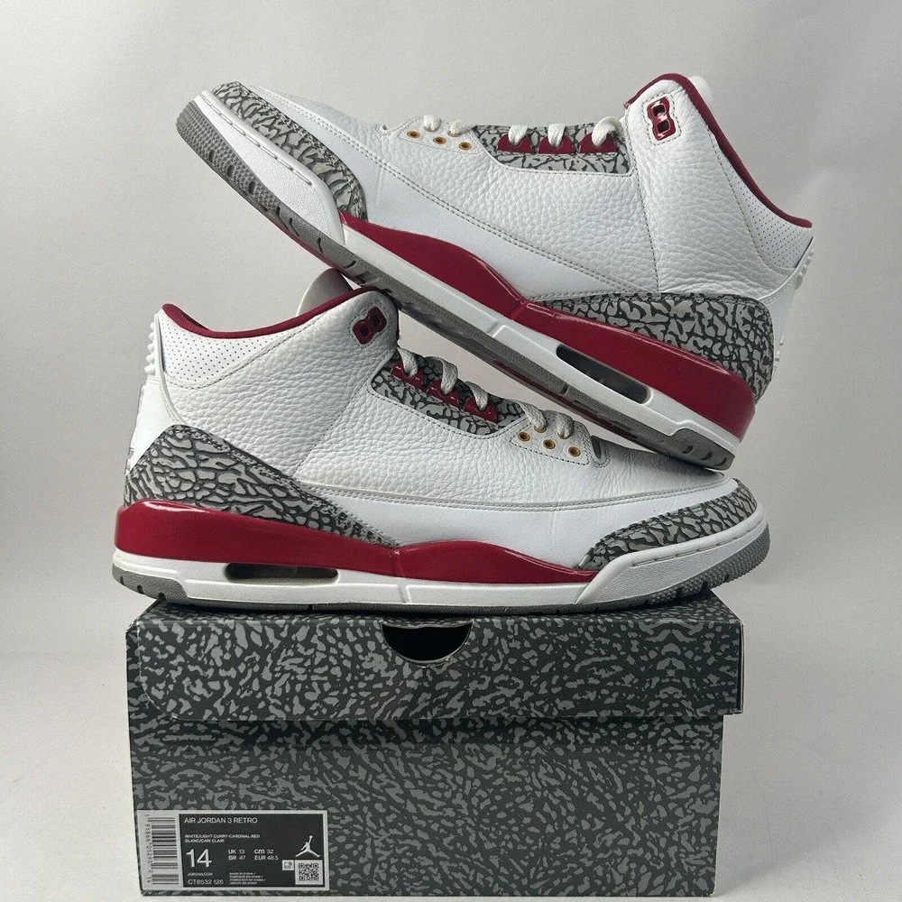 Nike Shoes Air Jordan 3 Retro “Cardinal Red” 2024 - Picture 1 of 8